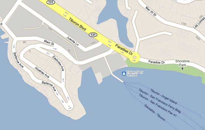 Tiburon Shopping District Map