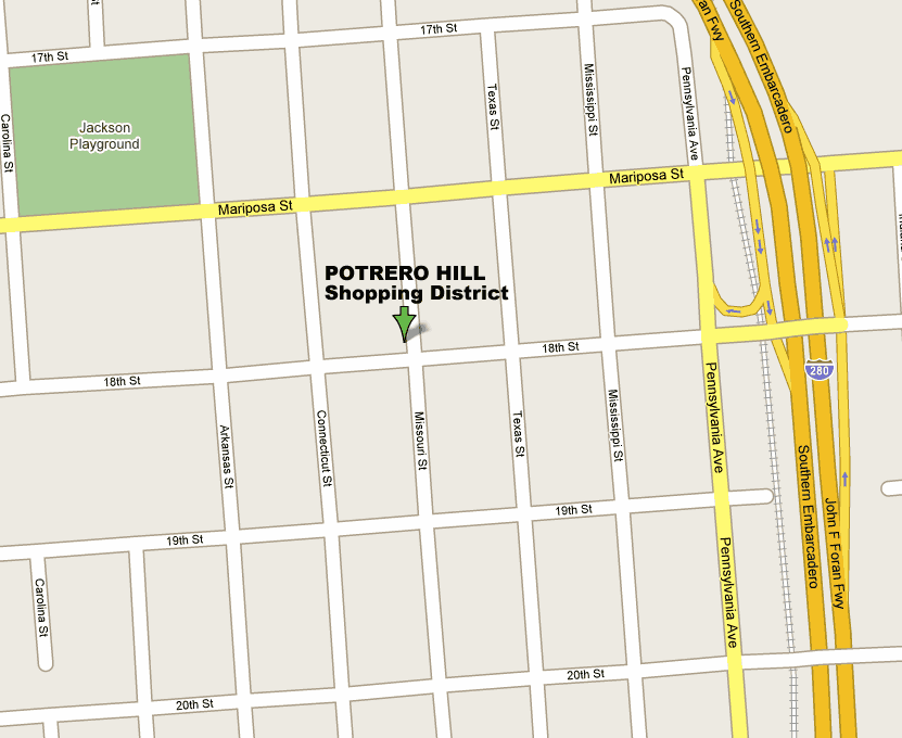 Potrero Hill Shopping District Map